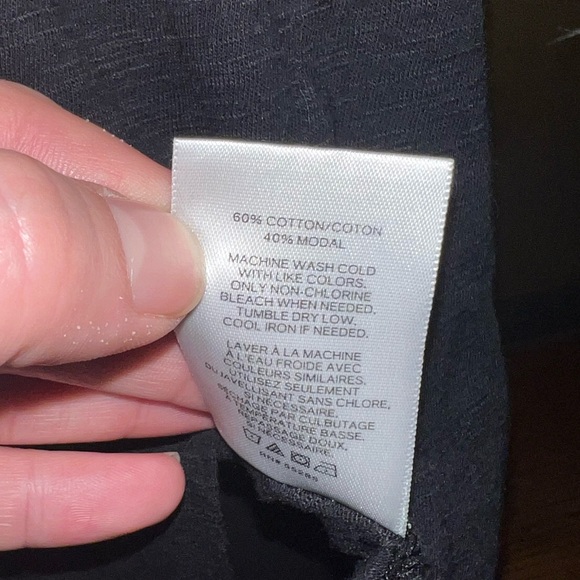 Express Classic Black Side Tie Minimalist Y2K V-Neck Short Sleeve Top Size S - Picture 9 of 10